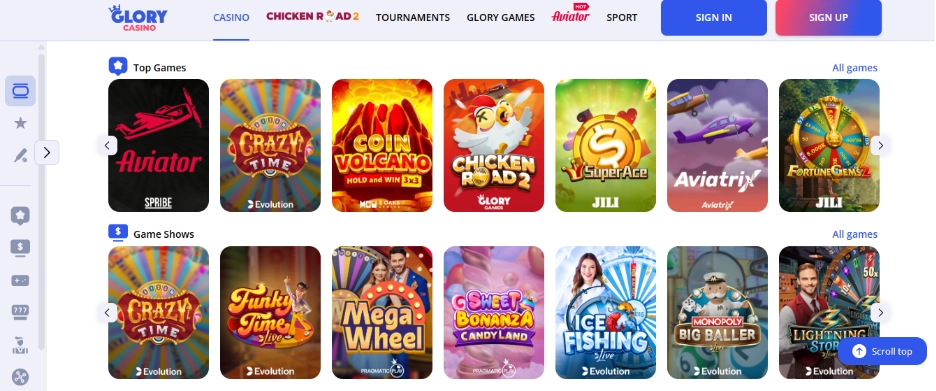 Glory Casino games β available categories and selection Glory Casino games β available categories